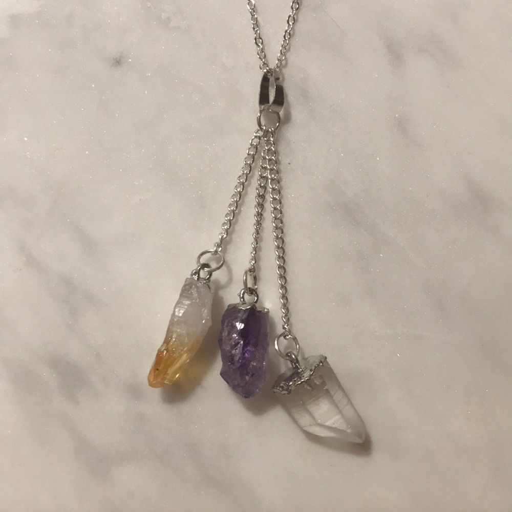 Crystal and silver necklace